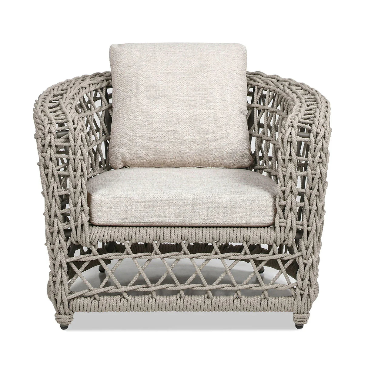 Everly - Frame Barrel Deep Seating Patio Arm Chair Axroma Olefin - Oat Beige - Furniture Home Direct