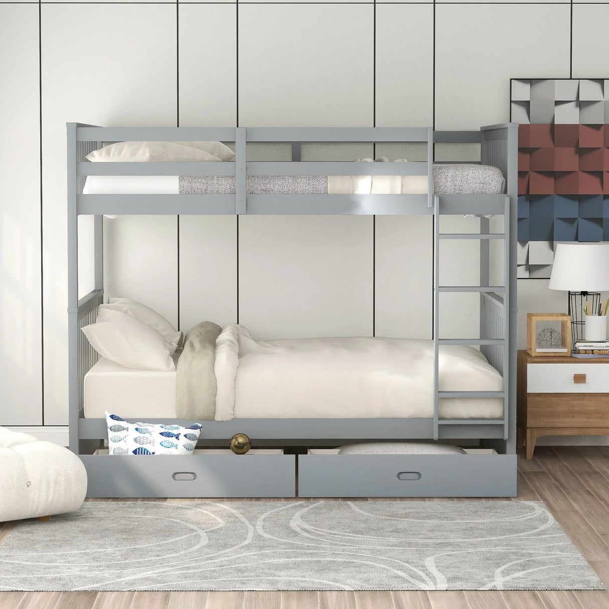 Bunk Bed With Ladders And 2 Storage Drawers - Furniture Home Direct