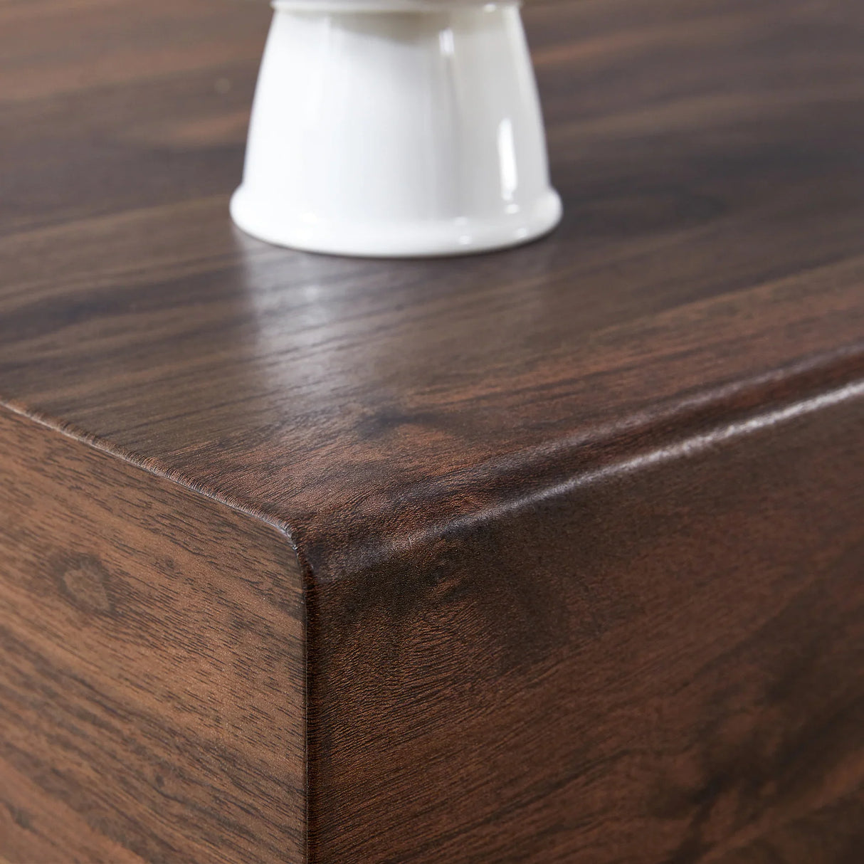 Coffee Table Solid Wood Long Rectangular Dark Walnut - Furniture Home Direct