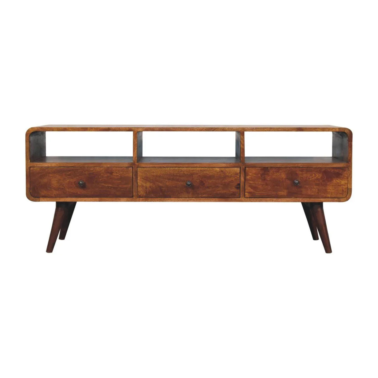 Trio Curved Media Unit - Antique Bronze - Furniture Home Direct