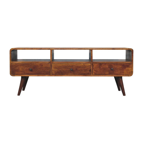 Trio Curved Media Unit - Antique Bronze - Furniture Home Direct