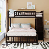 Bunk Bed With 6 Drawers And Flexible Shelves, Bottom Bed With Wheels - Furniture Home Direct