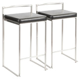 Fuji - Contemporary, Stackable Elegant Counter Stool (Set of 2) - Furniture Home Direct