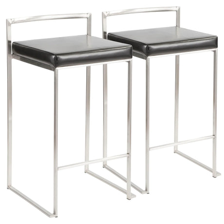 Fuji - Contemporary, Stackable Elegant Counter Stool (Set of 2) - Furniture Home Direct