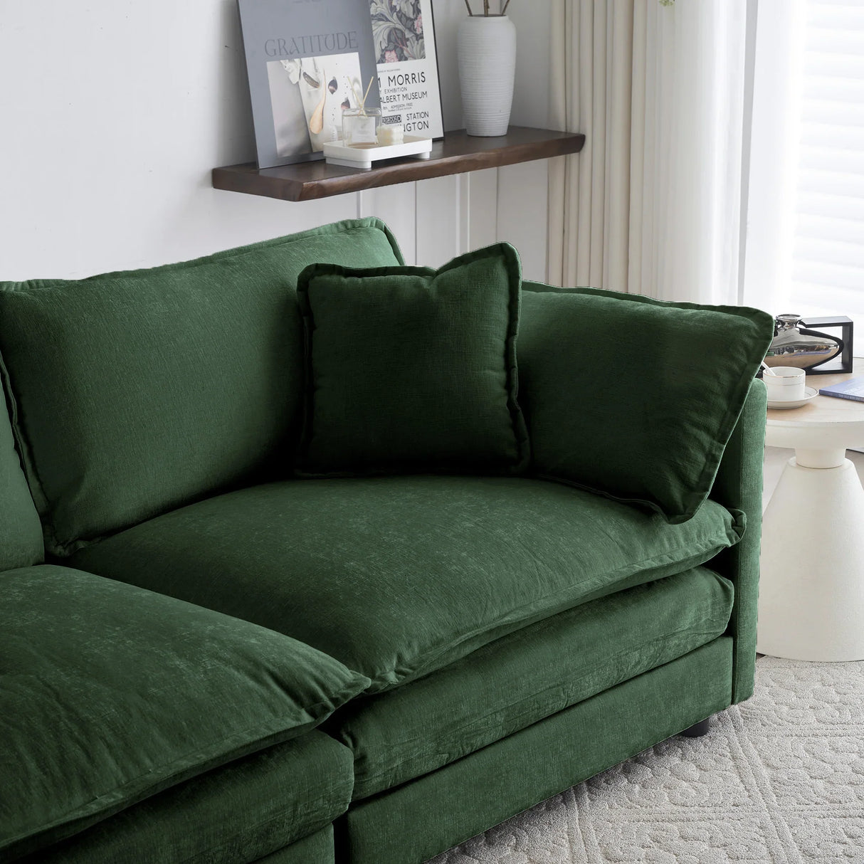 2 Pc Chenille Living Room Set - Green - Furniture Home Direct