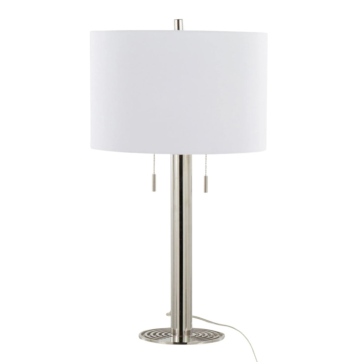 Master - 29" Contemporary Table Lamp (Set of 2) - Polished Nickel / White - Furniture Home Direct