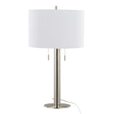 Master - 29" Contemporary Table Lamp (Set of 2) - Polished Nickel / White - Furniture Home Direct