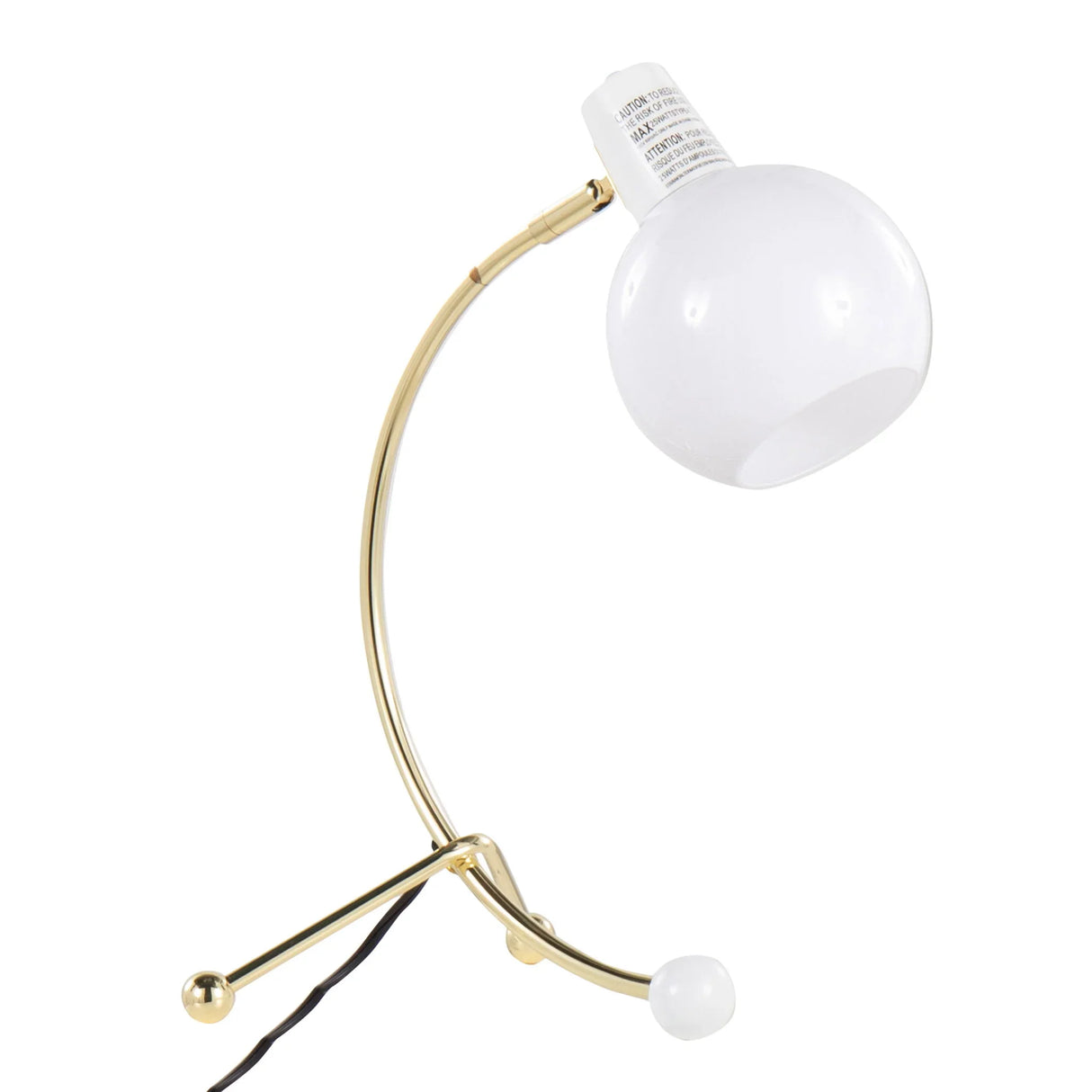 Eileen - Contemporary Task Lamp - Gold / White - Furniture Home Direct