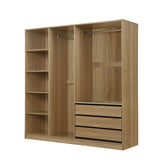 Doorless Storage Wardrobe For Dedroom With Shelves And 3 Drawers - Furniture Home Direct