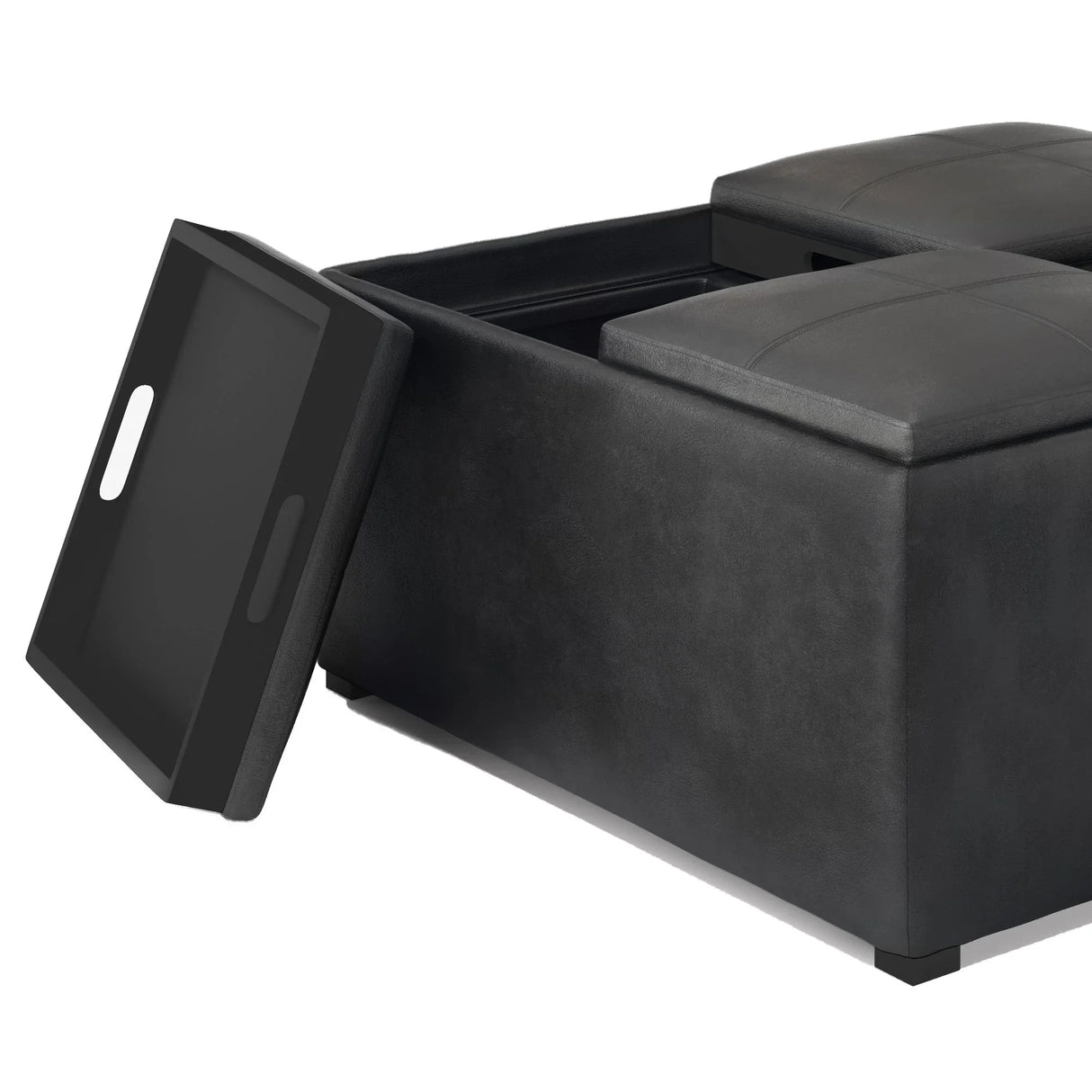 Avalon - Upholstered Square Coffee Table Storage Ottoman - Furniture Home Direct