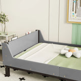 Bed With Headboard, Footboard, Safeguards, Built-In Bed-End Book Storage Rack - Furniture Home Direct