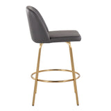Toriano - Contemporary, Fixed Height Counter Stool With Swivel With Round Footrest (Set of 2) - Furniture Home Direct