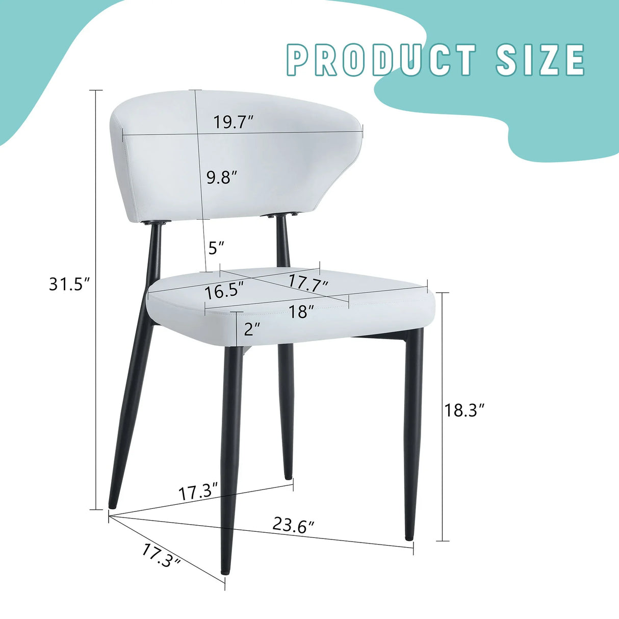 Minimalist Ergonomic Dining Chair With Curved Backres (Set of 4) - Furniture Home Direct
