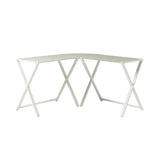 Modern X Leg L Shaped Computer Desk - White - Furniture Home Direct