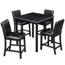 5 Pieces Counter Height Table Set, Kitchen Table With Square Table And 4 Upholstered Chairs - Furniture Home Direct