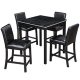 5 Pieces Counter Height Table Set, Kitchen Table With Square Table And 4 Upholstered Chairs - Furniture Home Direct
