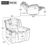 360° Swivel And Rocking Home Theater Recliner Manual Recliner Chair With Wide Armrest For Living Room - Furniture Home Direct