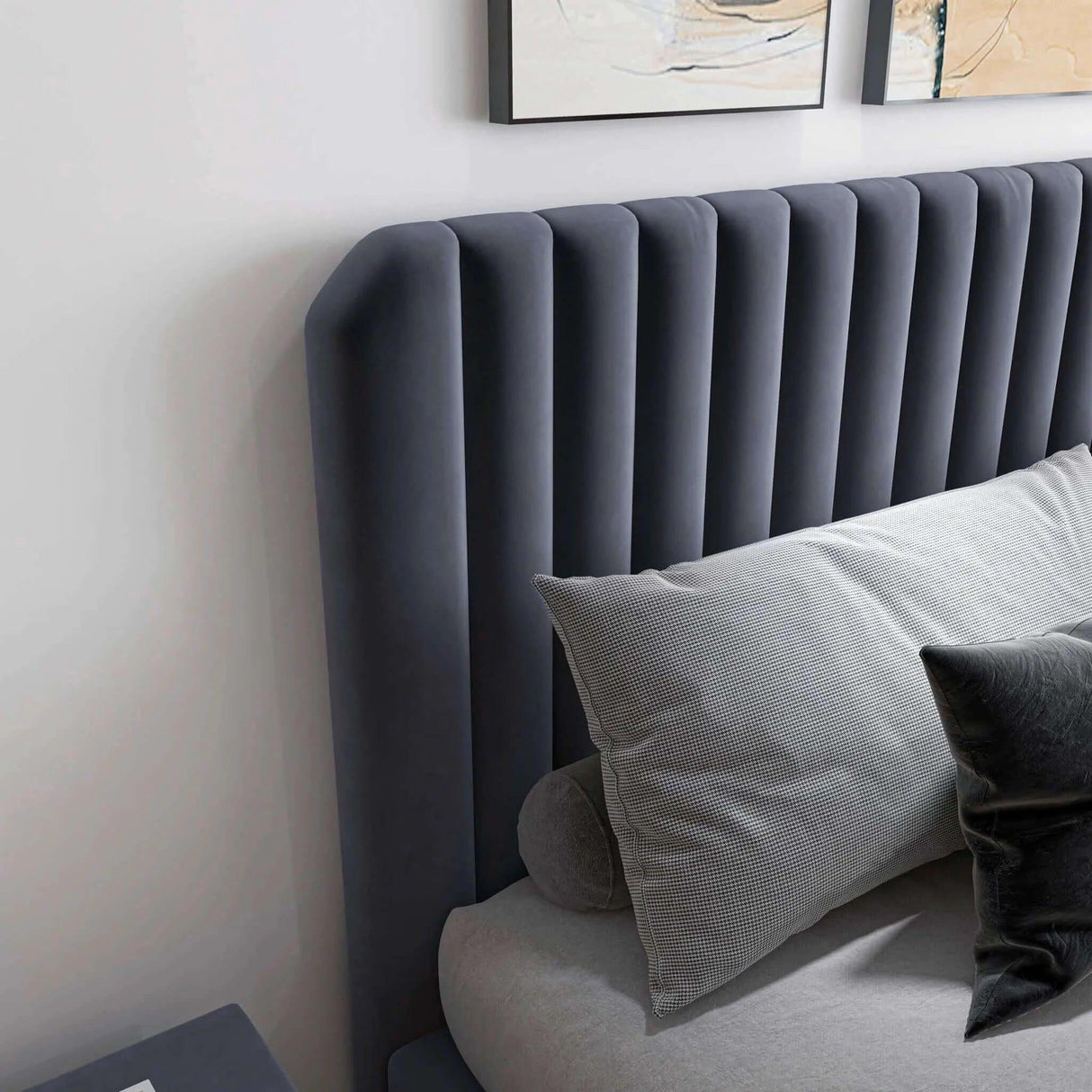 Bethany - Queen Upholstered Platform Bed - Gray - Furniture Home Direct