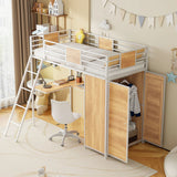 Loft Bed With L Shape Desk And Wardrobe - Furniture Home Direct