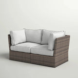 Modern Patio Wicker Loveseat With Cushions - Furniture Home Direct
