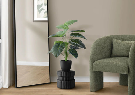 24" Tall, Artificial Plant, Alocasia, Indoor, Faux, Fake, Table, Greenery, Potted, Real Touch, Decorative - Green / Black - Furniture Home Direct