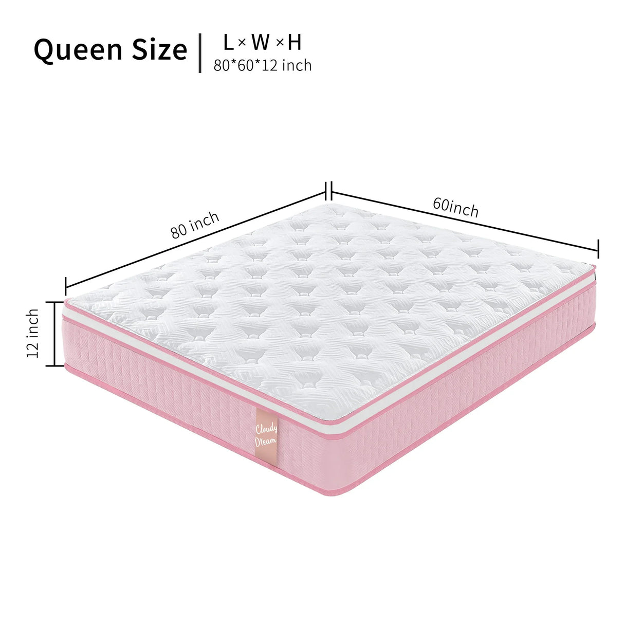 12" Hybrid Mattress With Individual Pocket Spring, Comortable Memory Foam - Furniture Home Direct