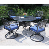 Round 48.03" Long Aluminum Dining Set With Cushions - Furniture Home Direct