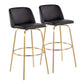 Toriano - Contemporary Fixed Height Barstool With Swivel And Round Footrest (Set of 2) - Furniture Home Direct