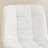 Counter Height Bar Stools Upholstered PU Leather White - Furniture Home Direct