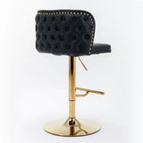 Counter Height Bar Stools Tufted PU Leather Swivel Black - Furniture Home Direct