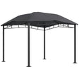 Outsunny - 10' x 10' Soft Top Patio Gazebo Outdoor Canopy With Unique Geometric Design Roof, All-Weather Steel Frame - Gray - Furniture Home Direct