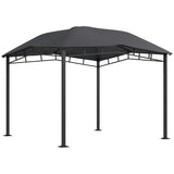 Outsunny - 10' x 10' Soft Top Patio Gazebo Outdoor Canopy With Unique Geometric Design Roof, All-Weather Steel Frame - Gray - Furniture Home Direct