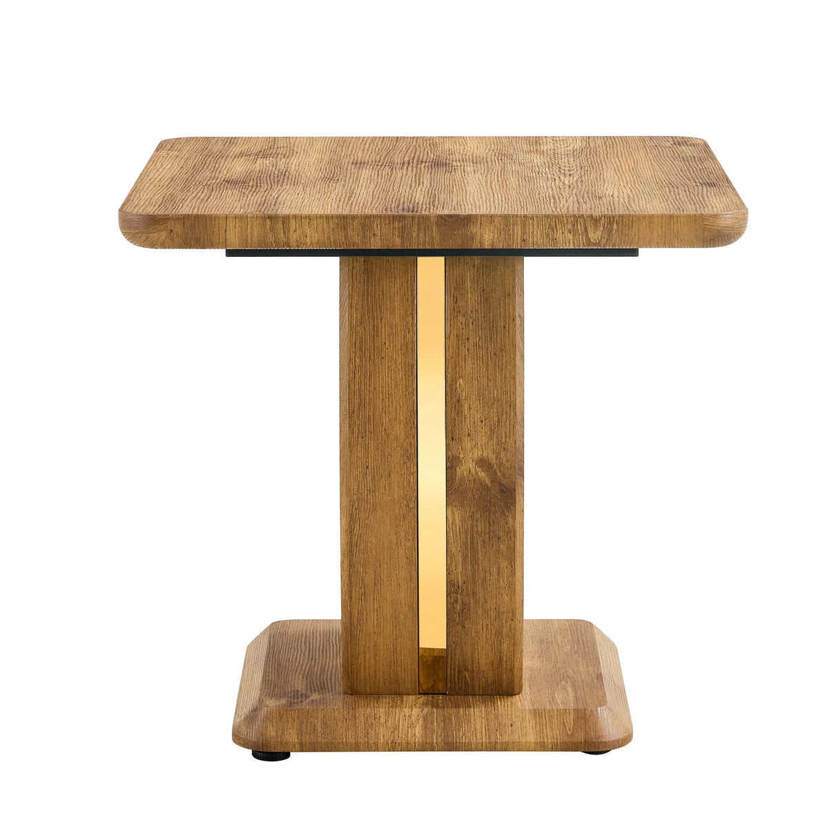 End Table Square Wood Grain With Curved Base Walnut - Furniture Home Direct