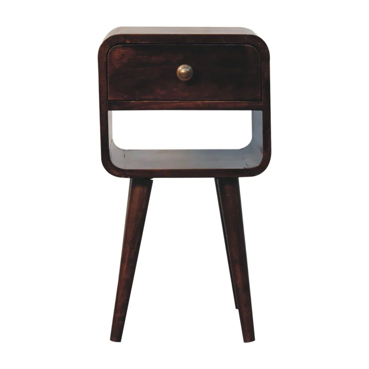Mini California Curved Nightstand Wth Lower Slot - Furniture Home Direct