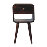 Mini California Curved Nightstand Wth Lower Slot - Furniture Home Direct