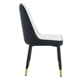 Dining Chairs Modern Two Tone Set of 4 White and Black - Furniture Home Direct