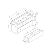 Shoe Entry Bench With Three Shelves, One Drawer With Divided Compartment - Furniture Home Direct