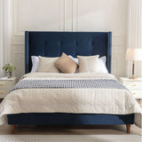 Peyton - Upholstered Bed With 54" High Headboard, Traditional Hand Buttoned Tufting - Furniture Home Direct