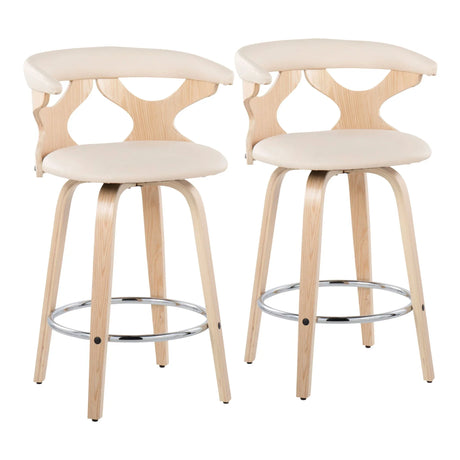 Gardenia - Mid Century Modern Fixed Height Counter Stool With Swivel (Set of 2) - Furniture Home Direct