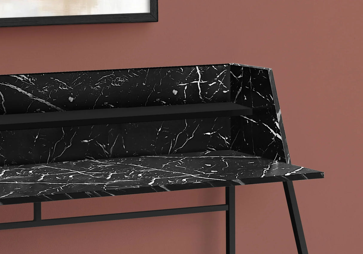 Computer Desk For Home Office, Laptop, Storage Shelves, Marble Look Contemporary & Modern - Furniture Home Direct
