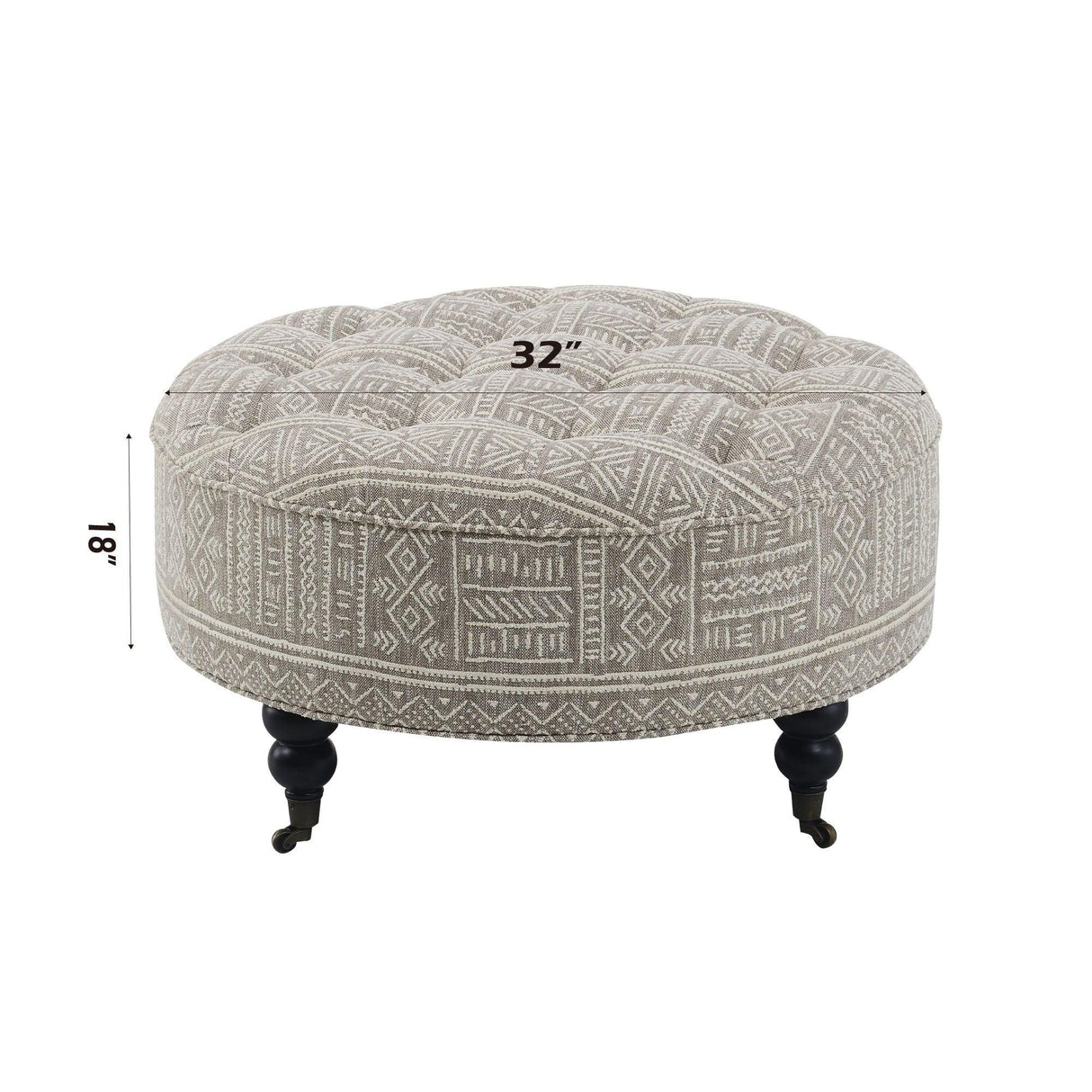 Upendo - Pattern Ottoman With Casters - Multi - Furniture Home Direct