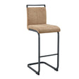 Modern Tech Fabric Bar Stool (Set of 2) With Metal Legs 42.5" Tall For Home Bar & Restaurant - Black / Brown - Furniture Home Direct