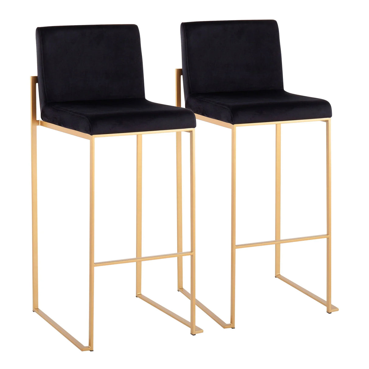 Fuji - Contemporary Design High Back Barstool (Set of 2) - Furniture Home Direct