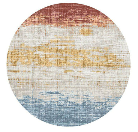 Rabbit - Washable Non - Slip Round Rug, Elegant Design - Ivory Multi - Furniture Home Direct