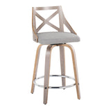 Charlotte - Farmhouse Fixed Height Counter Stool & Swivel With Round Footrest (Set of 2) - Furniture Home Direct