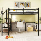 Loft Bed With Desk And Lateral Storage Ladder - Furniture Home Direct
