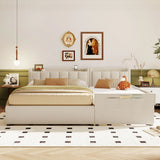 Platform Bed With Storage Drawers And USB Ports Beige - Furniture Home Direct