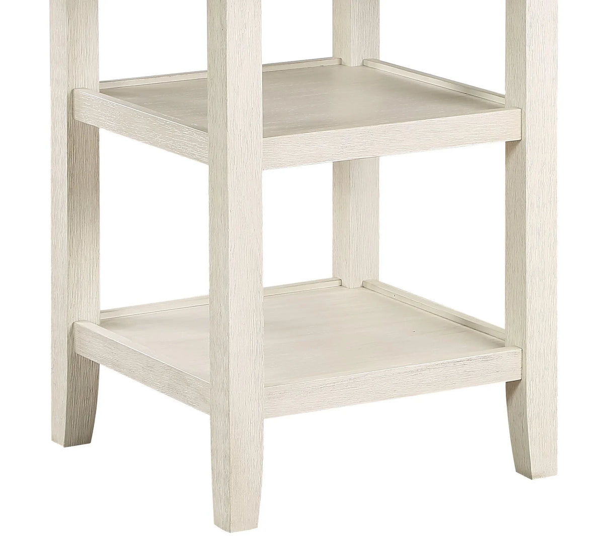 Counter Height Dining Set with Shelves Antique White - Furniture Home Direct