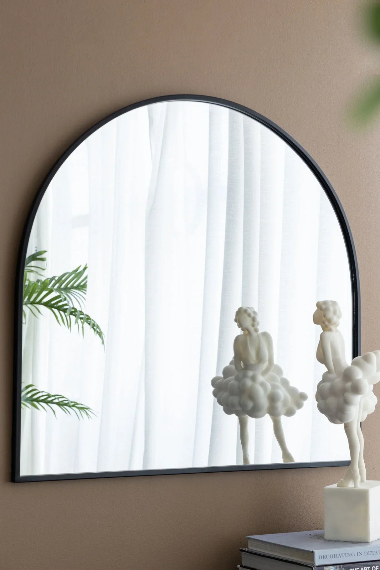 Arched Mirror With Metal Frame, Wall Mirror For Living Room Bedroom Entryway - Furniture Home Direct