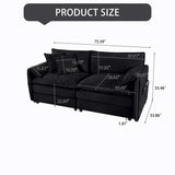 Modern Oversized Chenille Loveseat Sofa With Deep Seat And Diy Combination - Furniture Home Direct